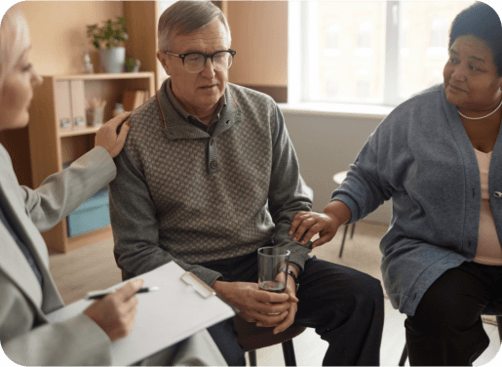 Healthcare professional with elderly patient